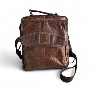 Laoshizi Luosen Men’s Genuine Leather Messenger Bag Crossbody Sling Satchel Brow